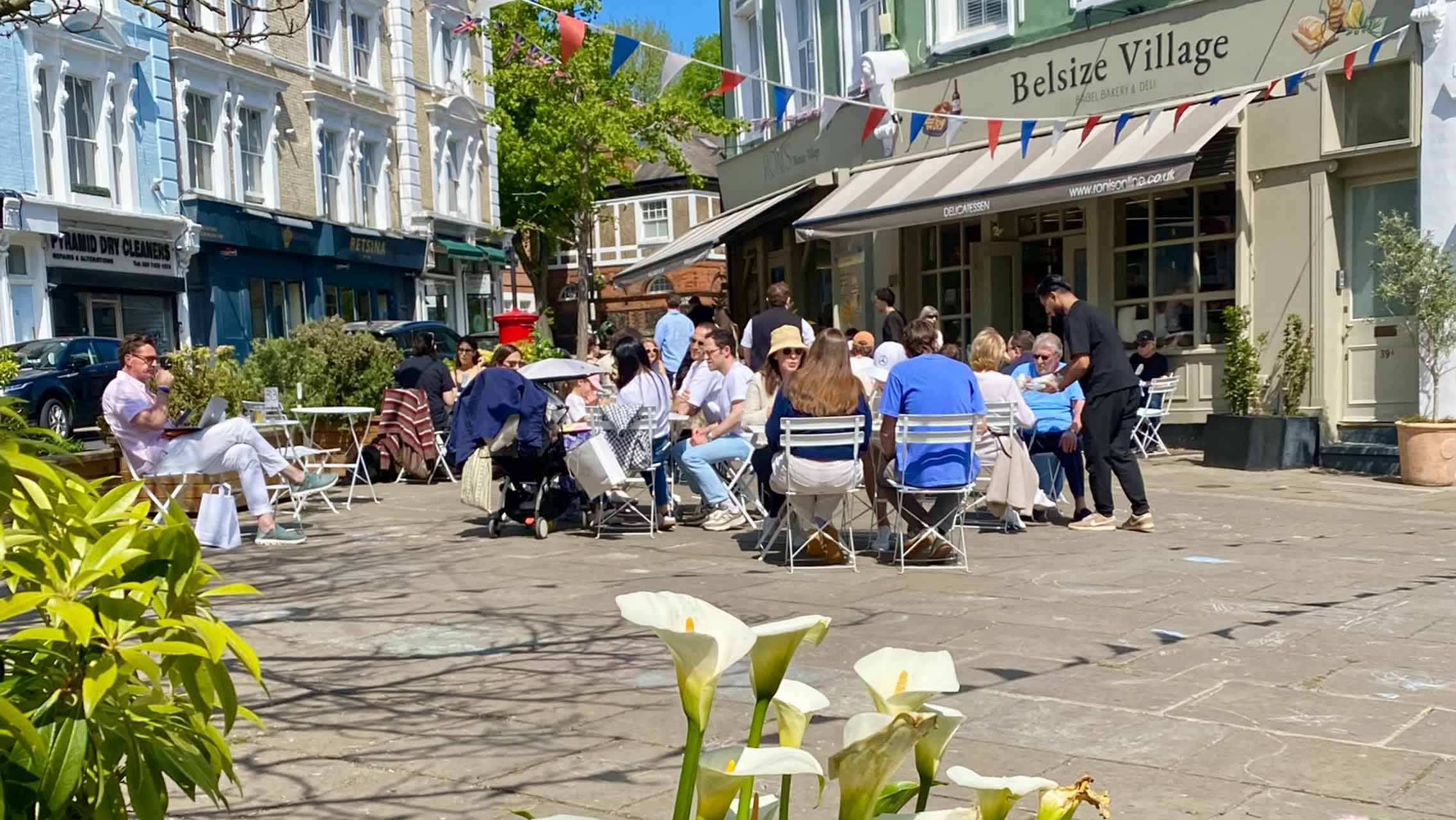 On a sunny day at the Belsize Streatery