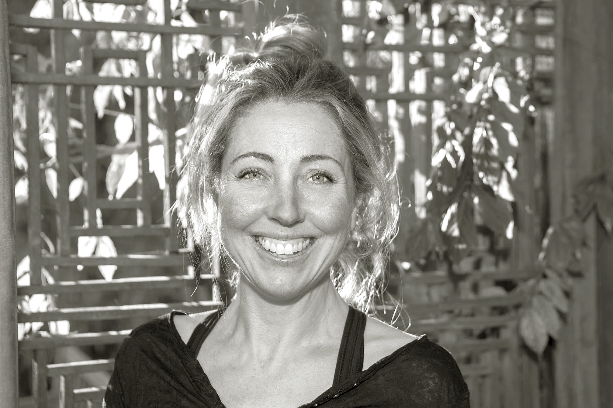 Emily yoga b&w headshot